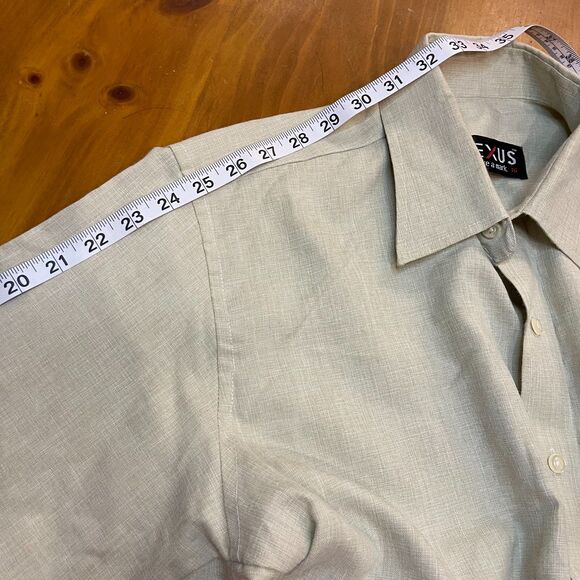 Lexus Khaki Color Collared Button Up Long Sleeve Shirt Mens Large - Picture 9 of 9